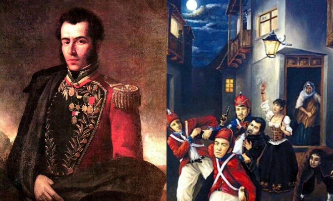 Left: Antonio Jose de Sucre; Right: Arrest of Jaime de Zudañez